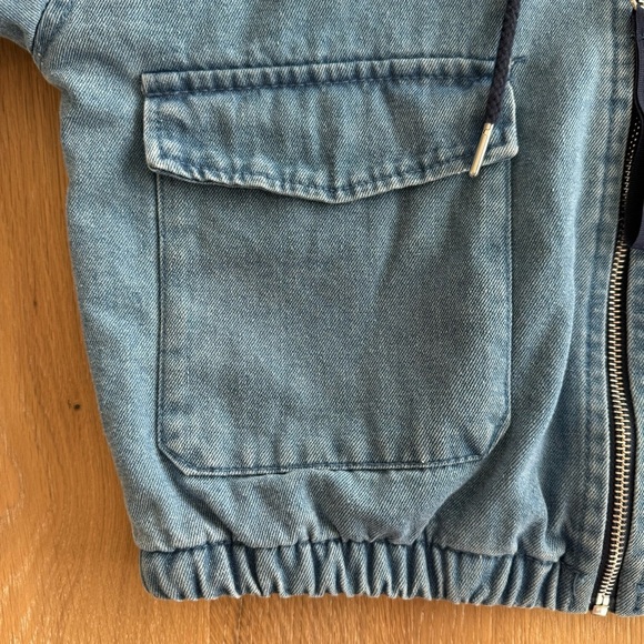 Ashley Vintage Charm Women’s Denim Jacket Cropped size Small Fuzzy Blue … - Picture 9 of 11